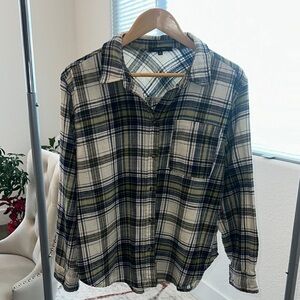 Plaid Button-Up Shirt